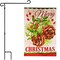 G128 Combo Pack: Garden Flag Stand Black 36 in x 16 in & Garden Flag Winter Decoration Pinecone Bouquet 12"x18" Double-Sided Blockout Fabric